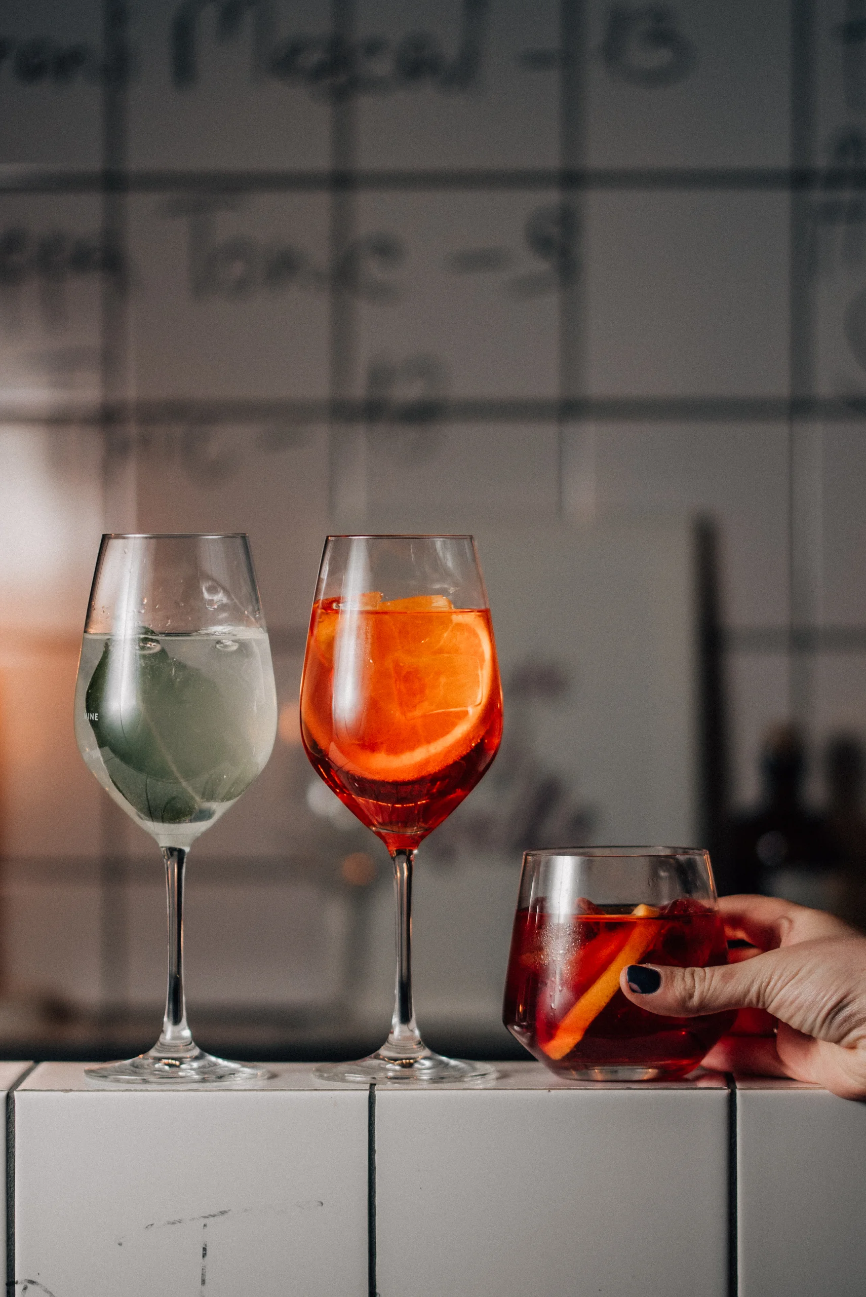 Cocktail French 75, Aperol Spritz, Negroni
